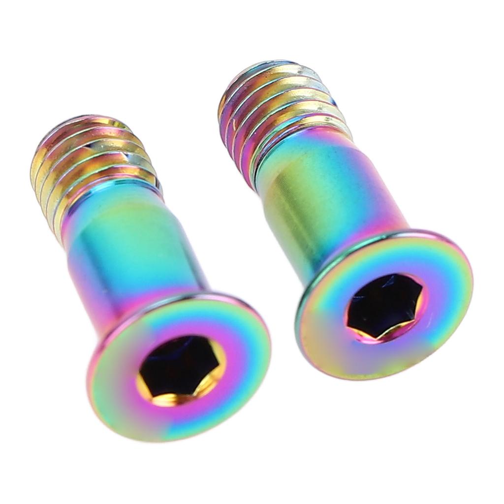 2pcs Bike Rear Derailleur Pulley Screw Colorful Hollow Ti Alloy Lightweight Flat Head Rear Dial Guid
