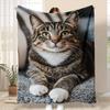 Cute Pet Cute Cat Blanket Fun Kitten Soft Flannel Blanket Modern Suitable for Home Air Conditioner Blanket