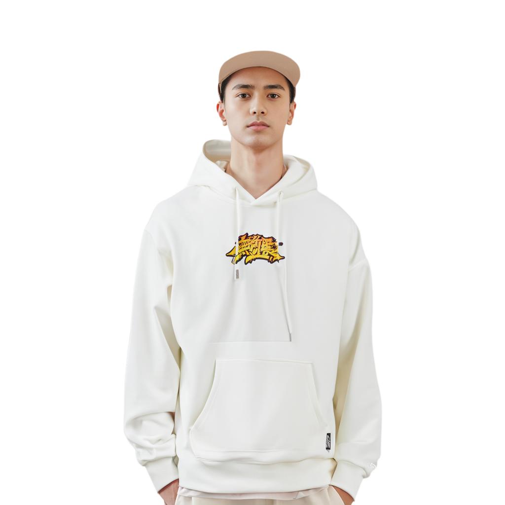 Li Ning X Og Slick Collaboration Solid Color Hoodie Unisex Hoodies Off-White AWDT443-3