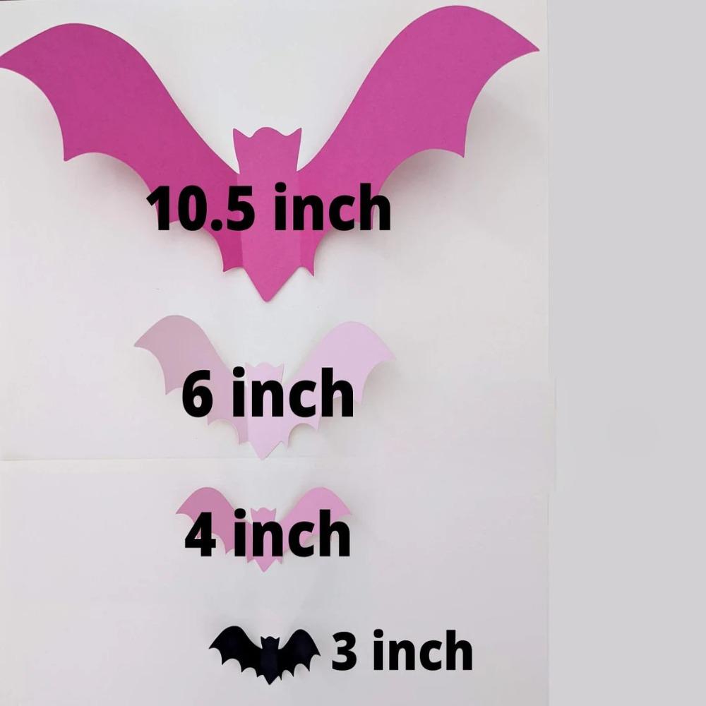 32PCS 3D Pink Bats Halloween Decoration PVC Wall Decal Halloween Party Decorations