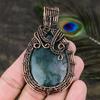 Indian Moss Agate Handmade Copper Wire Wrap Jewelry Pendant 3.15 T6Z41