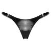 Women Sexy Patent Leather Panties Lingerie Wet Look Flashing Low-Rise Imitation Leather Underwear G-string Thong