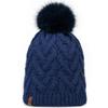 Knitted Fleece Caryn Beanie, Womens Navy Cap