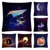 Home Decor Car Sofa Cushion Cover Astronaut Cartoon Pattern Print Square Pillowcase
