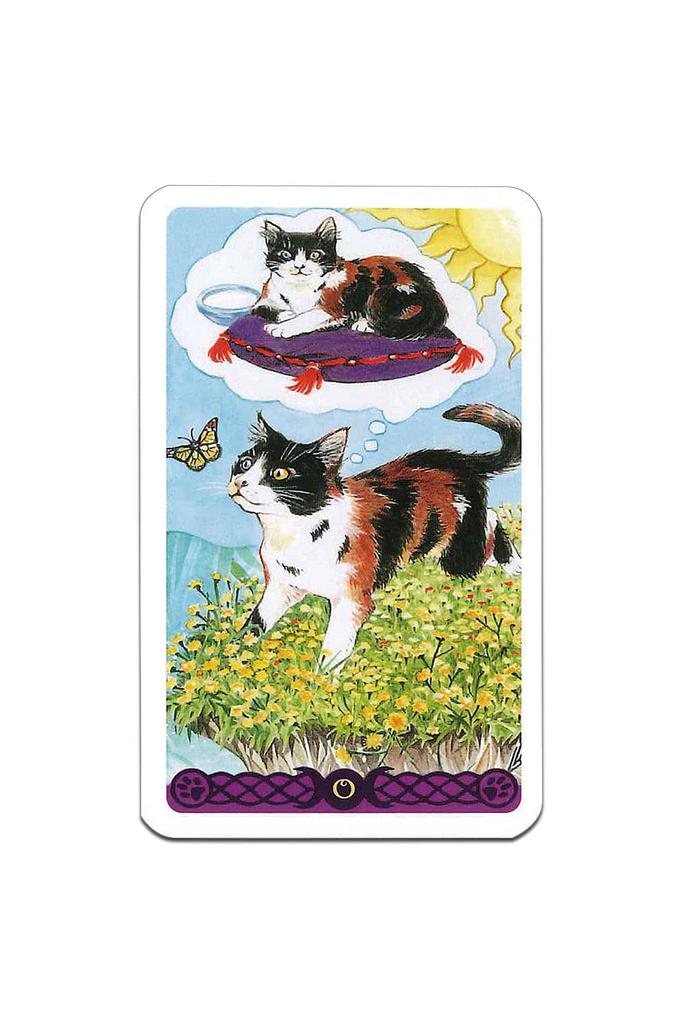 Tarot Cards Mini Size Fortune Telling 78 Cards Miniature Tarot of Pagan Cats Tarot Cards with Japanese Booklet "pocket Manual"