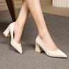 Lucyever 2024 Plus Size Classic Women Pumps Shoes Pu Leather High Heels Office Shoes Ladies Slip On Pointed Toe Pumps Woman