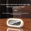 Rechargeble Alarm Clock RGB Mood Light 2 Alarm Loud Volume Wireless Speaker 12/24H Voice Control Table Snooze LED Digital Clock