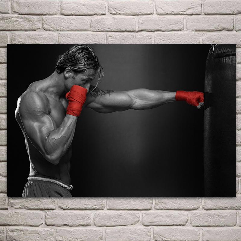 Modern Gym Fitness Canvas Painting Bodybuilding Character Wall Art Poster Sexy Men Women Muscle Wall Picture Mural Cuadros