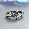 European and American Creative Design Colorful Triangle Ring Ins Style Fashion Zircon Tail Ring