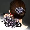 Rhinestone Butterflies Hair Clip 3 Claws Luxury Elegant Hairstyle Decoration Non-slip Women Duck Billed Clamp