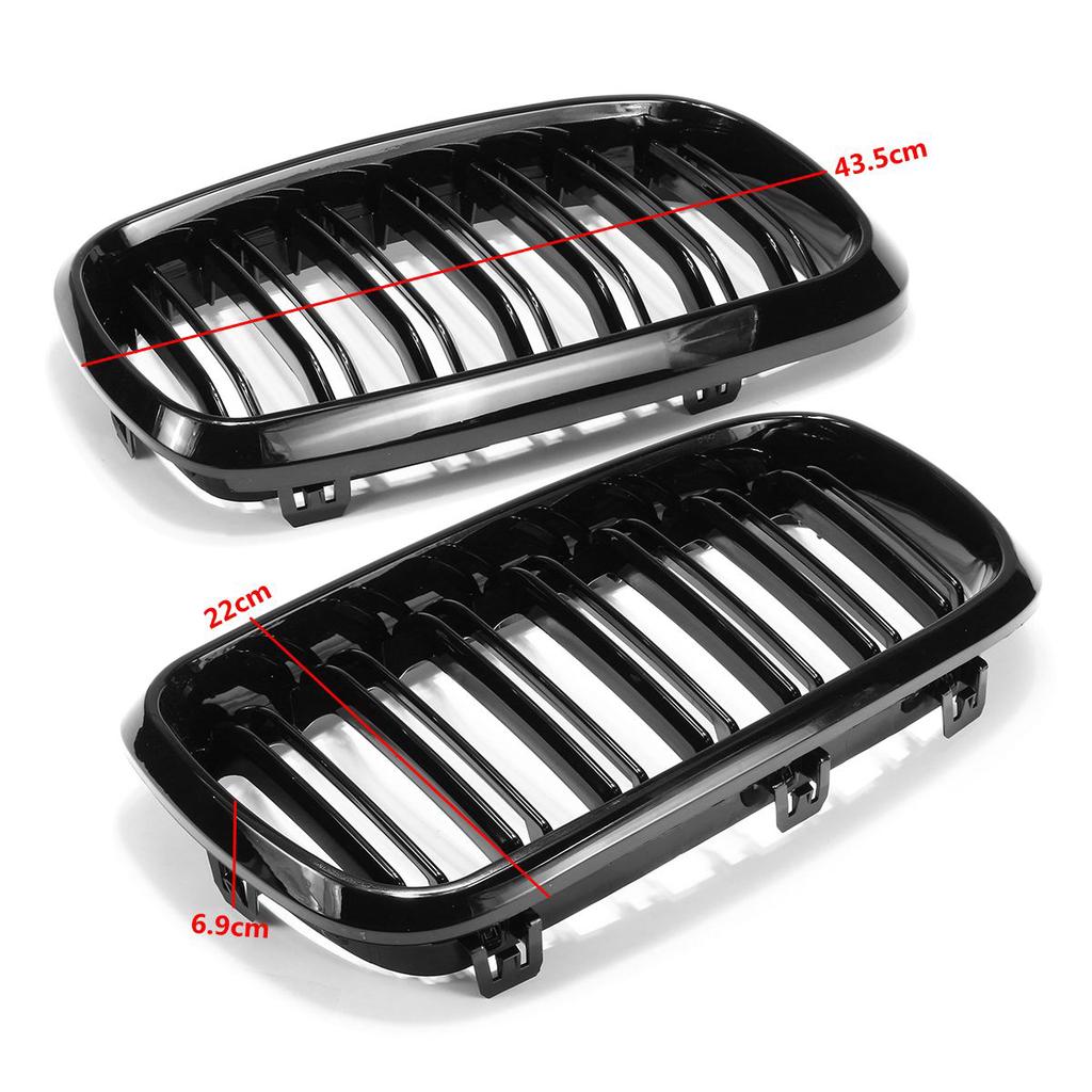 F15 F16 Pair Car Double Slats Front Kidney Racing Grille Replacement For BMW F15 F16 X5 X6 2014 2015 2016 2017 Racing Grills