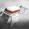 Punch-Free 304 Stainless Steel Bathroom Towel Rack with Storage