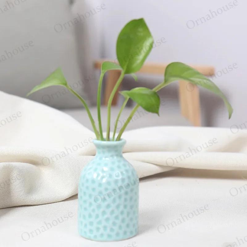 1PC Nordic Style Mini Modern Flower Vase Home Decoration Living Room Ceramic Home Decoration Floreros Vintage Flower Pot Vases