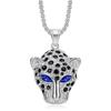 Cubic Zirconia Leopard Head Pendant Stainless Steel Necklace For Men Hip-hop Trendy Jewelry Gift
