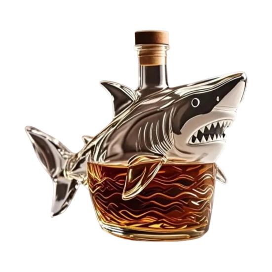 Whiskey Bottle Decanter 3D Carved Shark Design Decorative Liquor Bottle Wine Beer Container Home