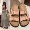Fashion Thick-bottomed Boken Slippers for Women To Wear 2024 Summer New French Casual Soft-bottomed Sandals Non-slip One-word Slips
