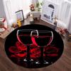 Rose And Wine Round Rug Soft Thickened Kitchen Floor Mat Waterproof Non-slip Oil-proof Floor Mat Runner Rug