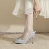High-end Pointed High Heels Wedding Shoes Stiletto Shallow-mouth Shoes Beautiful Princess Shoes