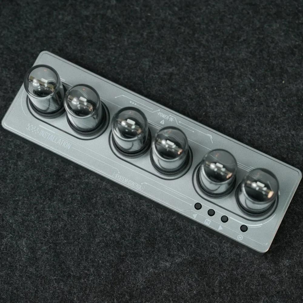 WIFI Mini IPS Nixie Tube Alarm Clock with Colorful RGB Lights Game Room Decoration Desktop Ornaments