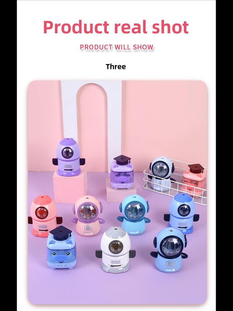 Xiaolingjing Astronaut Dr. Pig: Dual-Power, Fully Automatic Electric Pencil Sharpener