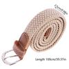 Belt Woven Canvas Belt Metal Buckle Men Women Elastic Braided Belt Punch Free