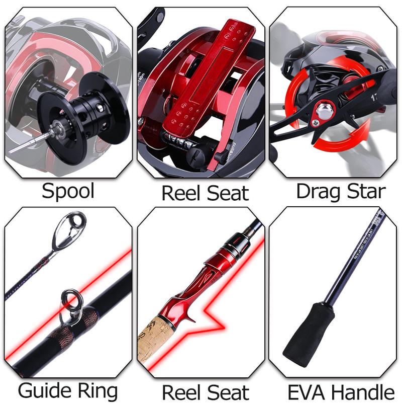 Комбинированные удочки и катушки Удочка для наживки 1,8 м/2,1 н с катушкой 17+1 BB для рыбалки в путешествиях