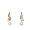 Women's Double Pearl Pendant Earrings