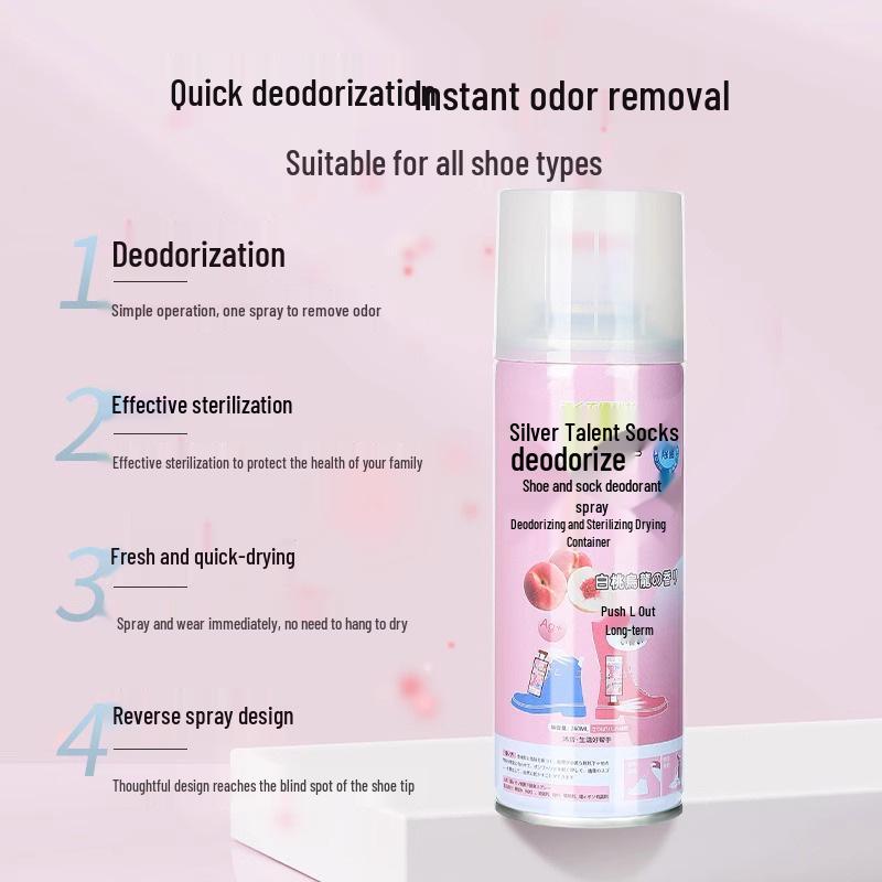 Sneaker & Shoe Deodorizer Spray - Odor Eliminator for Sports Shoes, Socks, Cabinets & Disinfection