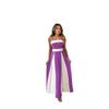 Summer Women's Elegant Style Fashion Color Contrast High-waisted Halter Dress