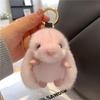 Faux Mink Fur Long-Eared Rabbit Keychain Pendant for Women's Bags and Cars