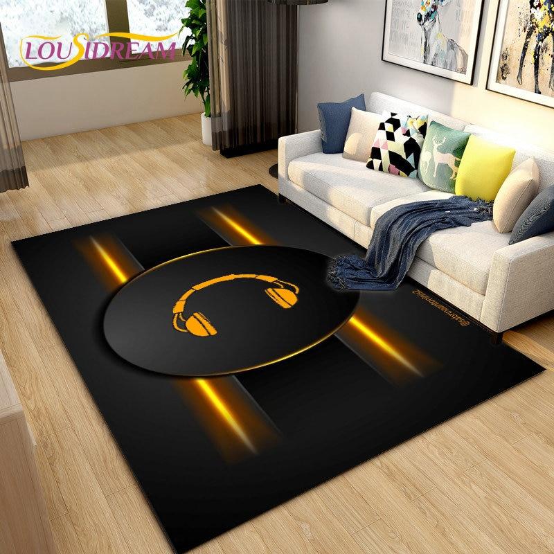 3D Creative Music Cartoon Area Rug Large,Carpet Rug for Living Room Bedroom Sofa Doormat Decoration,kids Play Non-slip Floor Mat