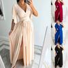 Womens Casual Maxi Dress Sleeveless Elegant Split Long Dresses Lace Party Dress