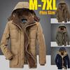 Men's Winter Mid-length Cotton Coat with Velvet and Thickened Cotton Coat Plus Size Middle-aged and Elderly Multi-pocket Cotton Jacket M-XXXXXXXL