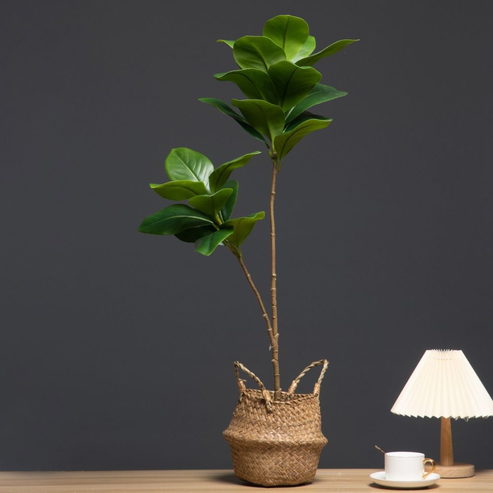 Rubber Leaves Simulated Magnolia Tree Branch Handmade Artificial Plants Living Room