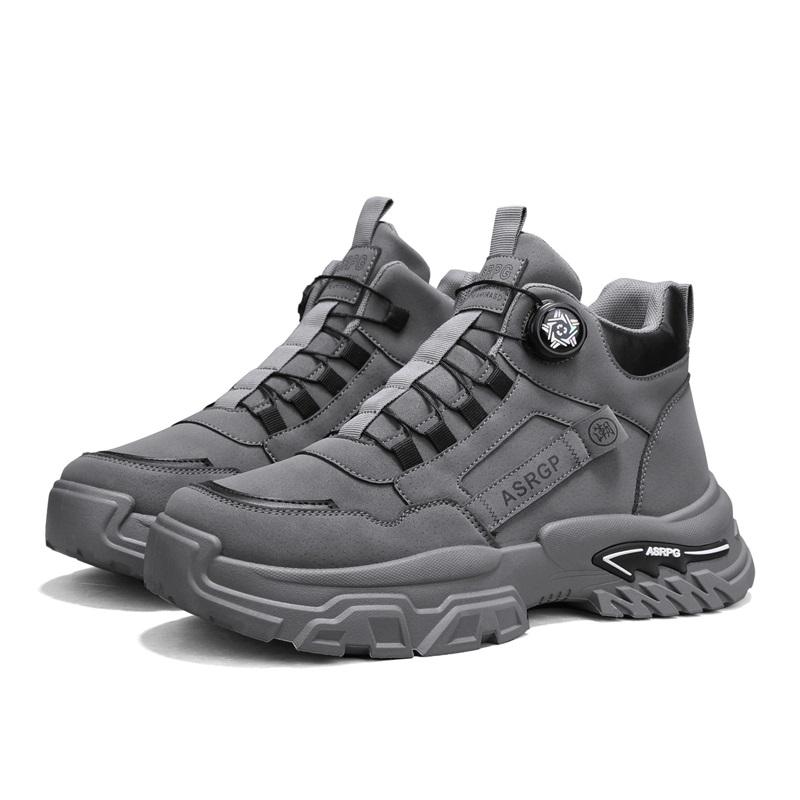 Men’s Black Deserts Shoes Casual Hiking Boots Grey Outdoor Sport Boots Plus Size High Top Sneakers