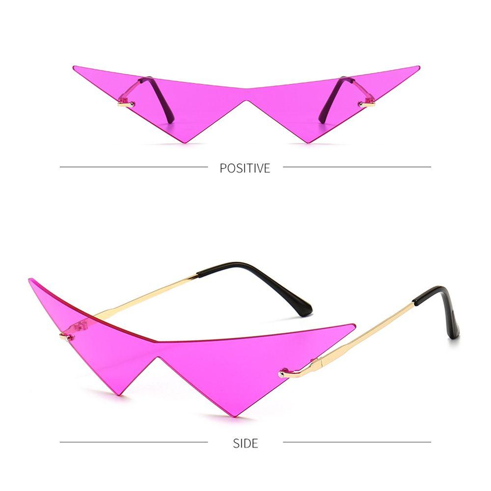Fashion UV400 Ocean Lens Rimless Oversized Eyewear Women Triangle Sunglasses Sun Glasses Sunglasses