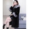 Imitation Mink Coat Women's Mink Whole Mink Fur Hooded Fur Long Fox Fur Collar Winter Thermal Jacket