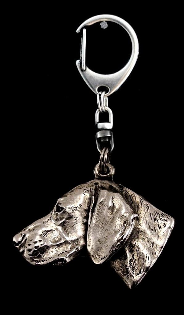 Weimaraner, Grey Ghost - Silver-plated Key Ring with Dog, Handbag Decoration, Backpack Pendant by Art-Dog Brand