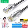 Biaz Black CAT6A Network Cable, Thin Line, Oxygen-Free Copper, 10G-Ready