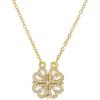 Necklace - Retro - Four-leaf Clover - Magnetic - Folding - Golden