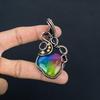 Rainbow Solar Quartz 999 Copper Wire Wrapped Pendant, Handmade Gemstone Pendant Jewelry, Gifts For Wife Brand New Pendant