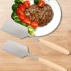 Нержавеющая сталь квадратная лопатка для приготовления стейков деревянная ручка лопатка для пиццы скребок для блинов говядины принадлежности для барбекю для кухни