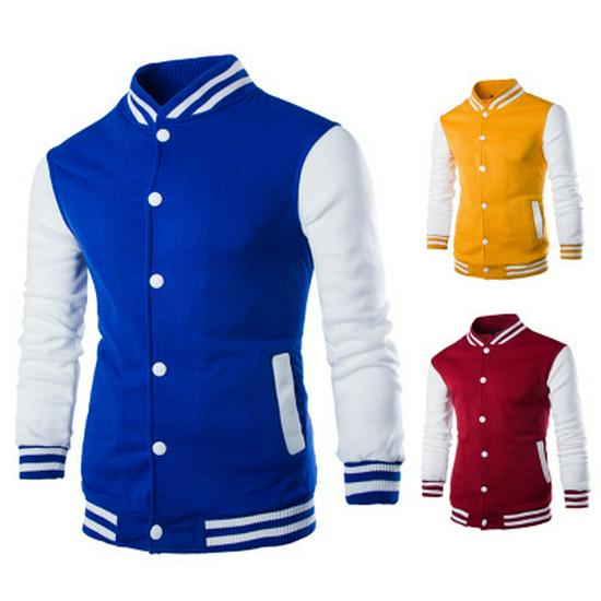 2019 Men's European Size Stand Collar Baseball Jacket W868 - Hot Sale