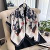 Spring And Summer 90Cm Silk Scarf Women'S Satin Printing Imitation Silk Scarf Large Square Scarf Temperament Shawl Bag Headscarf