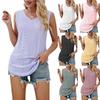 2024 European & American Women's V-Neck Hollow Out Sleeveless Casual Vest Top