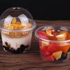 20 Pcs Disposable Dessert Cup Food Containers Cups Pan Paper Pudding with Lids Creative Transparent Yogurt