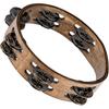 MEINL Percussion Compact Wood Tambourine Stainless Steel 2rows CTA2WB