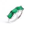 1 Piece Classic Fashion Natural Green Agate Ring for Women 925 Sterling Silver Fine Jewelry Anniversary Party Wear