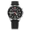 Watch FIELDFORCE CHRONO Stainless Steel Case Black Dial Black Leather Strap Gift 241852 [Victorinox] (316L) [
