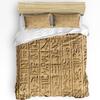 Hieroglyphic Carvings Ancient Egyptian Temple 3pcs Bedding Set For Double Bed Home Textile Duvet Cover Quilt Cover Pillowcase